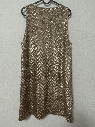 Vestido Zara lentejuelas dorado Talla L