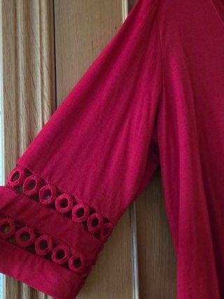 Camiseta roja manga 3/4 Talla 2XL