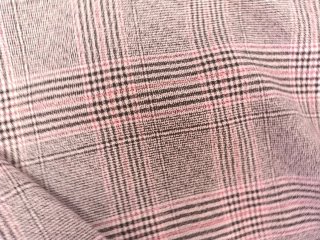 Blusa Mango cuadros gris y rosa manga larga
