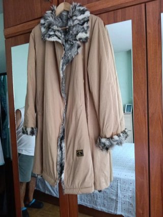 Abrigo mujer beige talla L con forro
