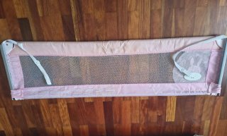 Barrera de cama infantil rosa con conejito