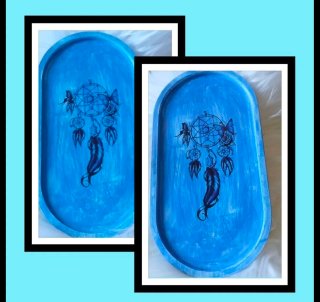 Bandeja decorativa azul
