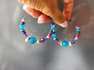 Pendientes Massimo Dutti Azules y Morados