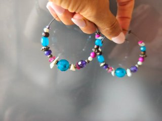 Pendientes Massimo Dutti Azules y Morados