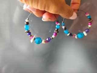 Pendientes Massimo Dutti Azules y Morados