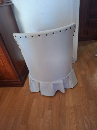 Butaca tocador piel/polipiel blanca