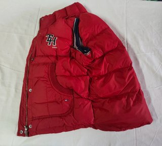Tommy Hilfiger Denim Puffer Vest Red size M Fleece
