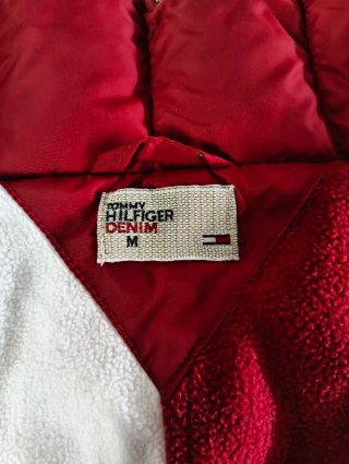 Tommy Hilfiger Denim Puffer Vest Red size M Fleece