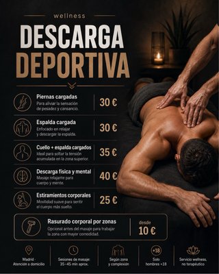 Masaje descarga deportiva wellness
