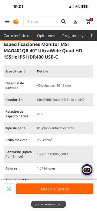 Monitor MSI MAG401QR
