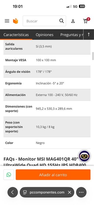 Monitor MSI MAG401QR