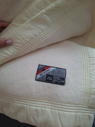 Manta Lana Merino Beige Hecha en Inglaterra