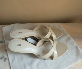 Mules Zara Piel Beige