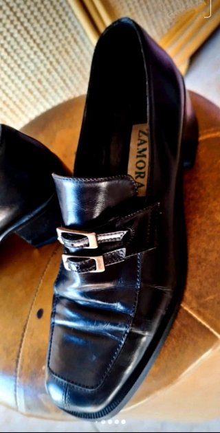 Zapatos negros tacón bajo Zamora mujer