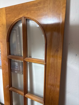 Puerta doble madera monoblock con cristal