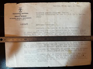 Lote 5 documentos Falange Guerra civil  Asturias