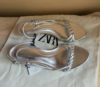 Sandalias Zara Kitten Plateadas