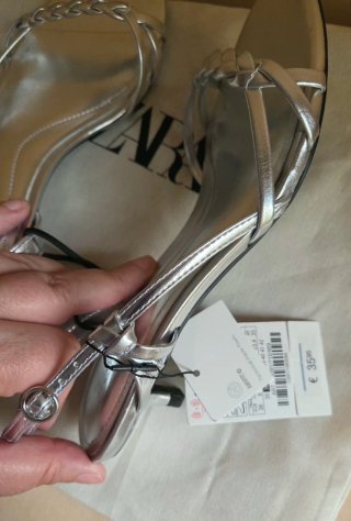 Sandalias Zara Kitten Plateadas