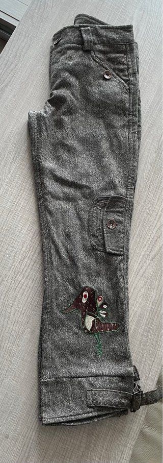 Pantalones Desigual grises con bordado