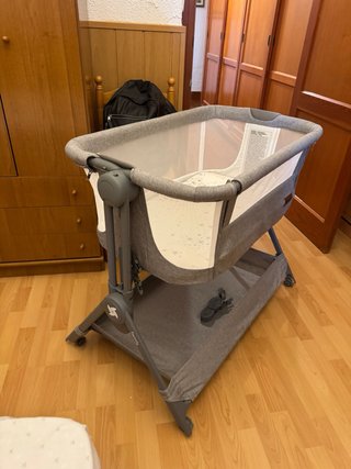 Cuna de viaje plegable gris