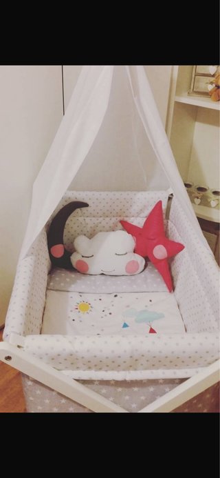 Minicuna para bebé con dosel