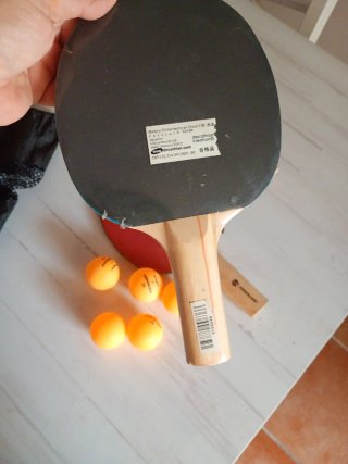 3 Palas Ping Pong, 5 Bolas y Bolsa