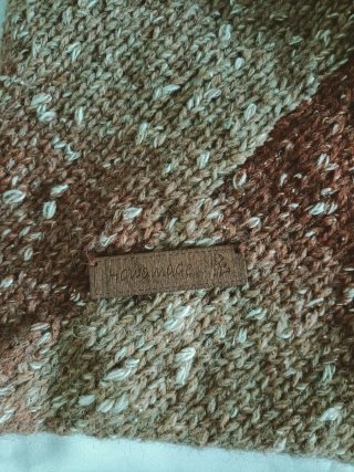 Borsa a spalla fatta a mano in lana mélange