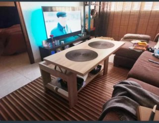 Mesa de centro elevable de madera