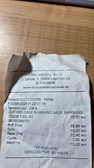 Funda Móvil S26 Negra
