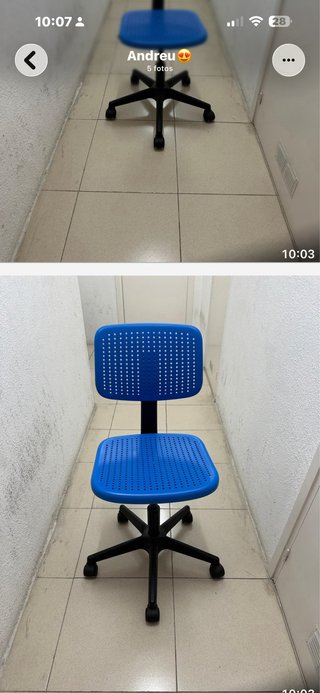 Silla infantil azul IKEA