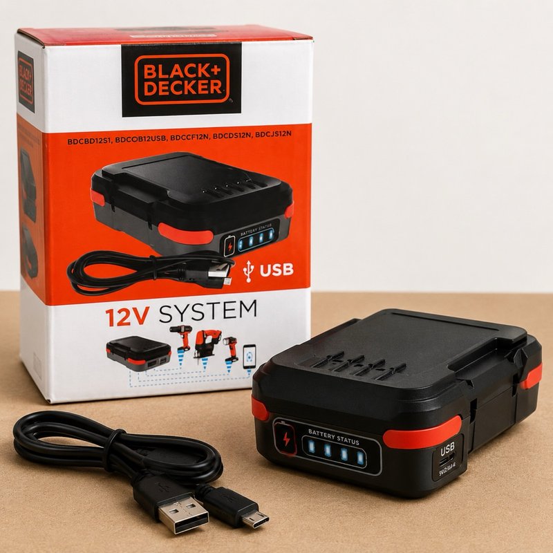 BLACK+DECKER batería 12V 1,5Ah USB nueva