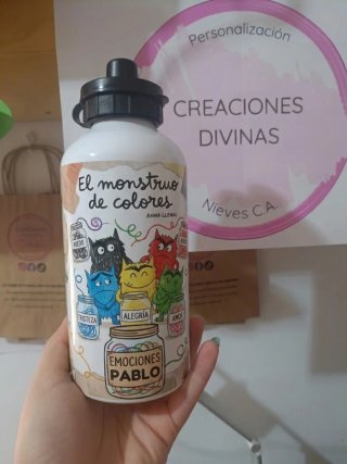 Botella personalizada El monstruo de colores