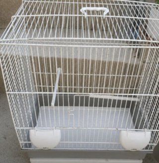 Jaula para pájaros blanca