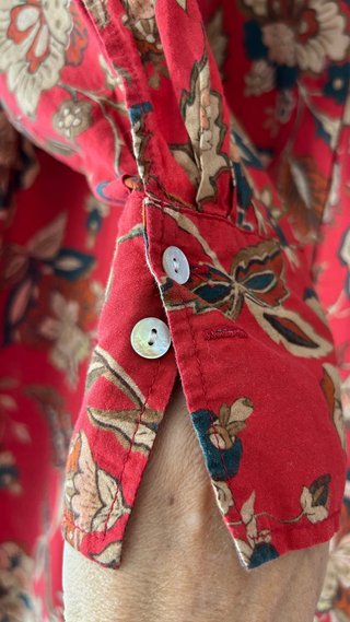 Vestido camisero Zara floral rojo Talla M