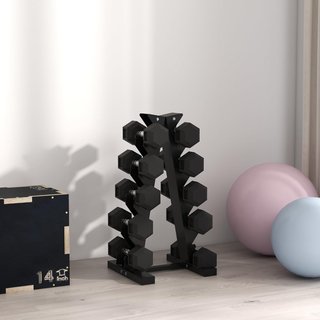 Juego De 2 Mancuernas De 4/5/6/10 Kg Hexagonales, Par De Pesas Para Gimnasio Con Agarre Antideslizante Y Recubrimiento De Goma, Negro