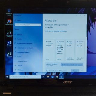 Portatile Acer Intel i5-16GB RAM-240GB SSD-W10 PRO