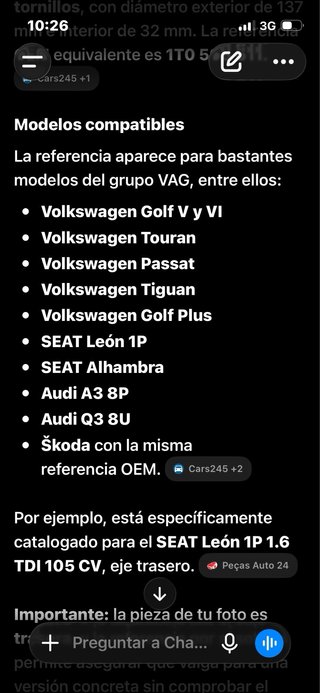 Rodamiento Rueda Trasera Grupo VAG