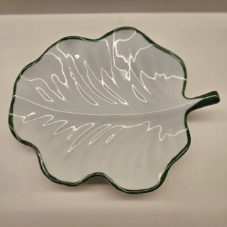 Portacepillos y jabonera porcelana blanca y verde
