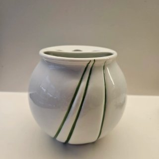 Portacepillos y jabonera porcelana blanca y verde