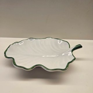 Portacepillos y jabonera porcelana blanca y verde