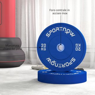 Set 2 Discos de Peso 2X5/10/20 Kg de Goma, Discos para Gimnasio y Casa con Agujero de 5 Cm para Mancuernas y Barras