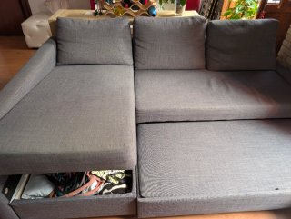 Sofá Cama Gris Tela