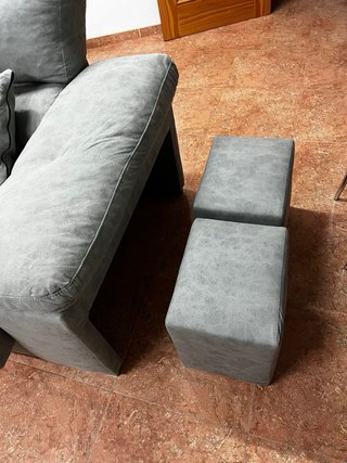 Sofá chaise longue gris