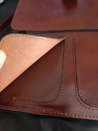 Cartera de mano vintage cuero marrón