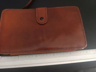 Cartera de mano vintage cuero marrón