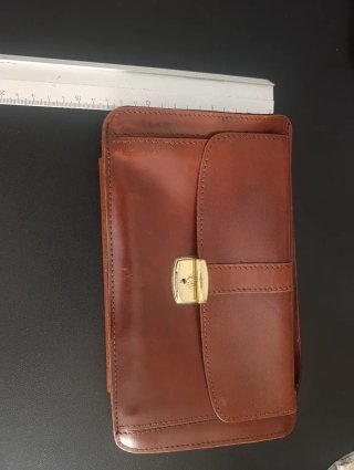 Cartera de mano vintage cuero marrón