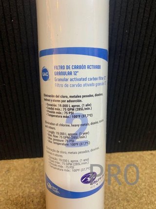 Filtro de Carbón Activado GAC ECO de 12 pulgadas