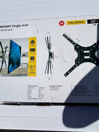 Supporto TV da parete Full Motion 20-60 pollici