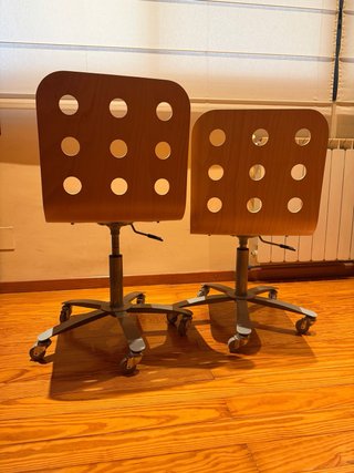 2 Sillas Escritorio Ikea Madera y Metal