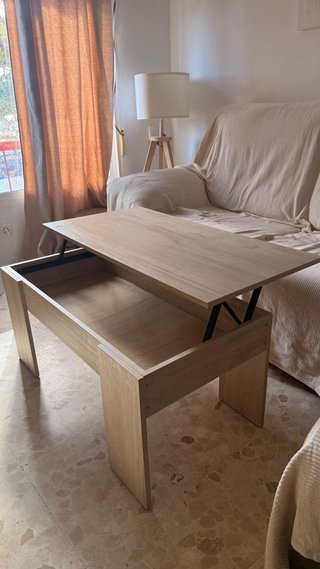 Mesa de centro elevable madera y metal